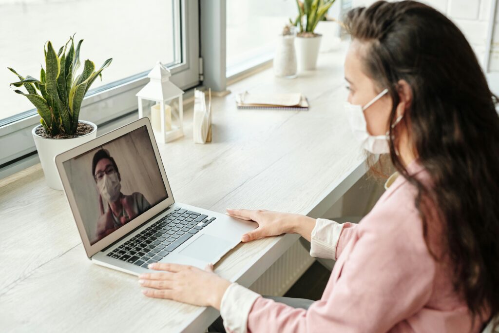 Woman Having A Video Call